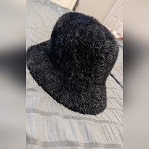 Time and Tru Black Faux Fur Hat